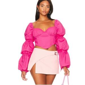 Majorelle Corset Coquette Pink (REVOLVE) L Glam Milk Maid